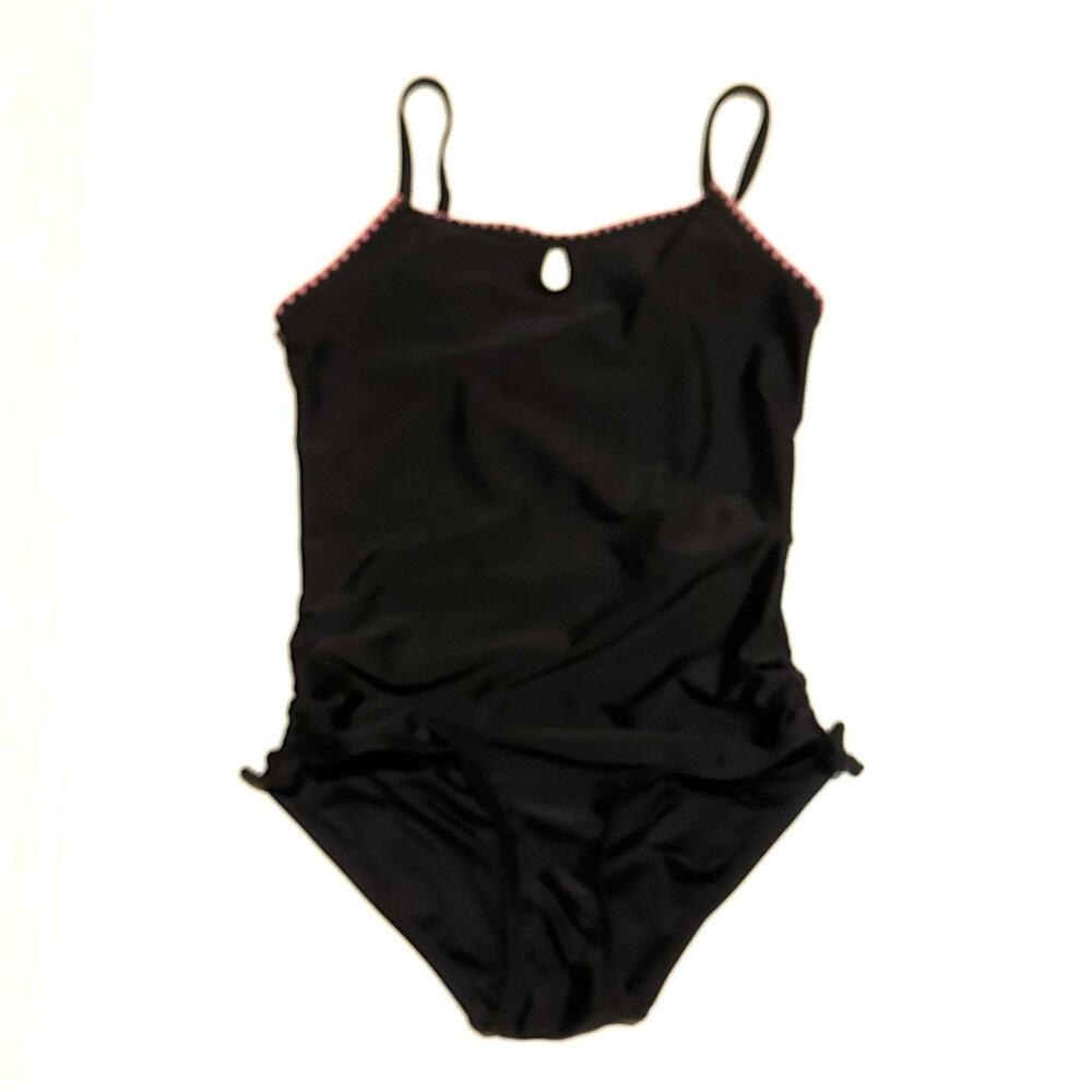 Old Navy Girls Size Large 10-12 Black Strappy One Piece Swimsuit